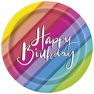 Balloon & Rainbow Bday 7'' Plates 8Pc | West Pack Lifestyle