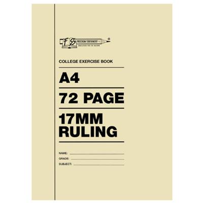 72pg A4 College Book 17mm Ruling 