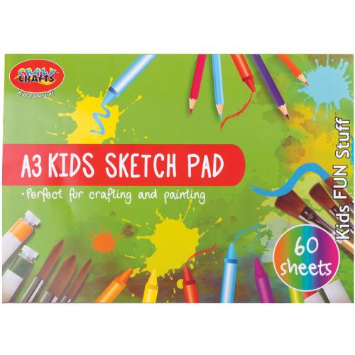 Crazy A3 Kids Sketch Pad 60Pg