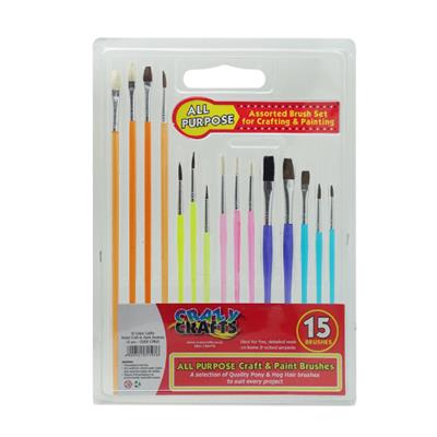 15 All Purpose Craft & Paint Brushes