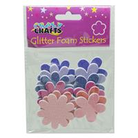 Foam Stickers Glitter Flowers 12Pc | West Pack Lifestyle