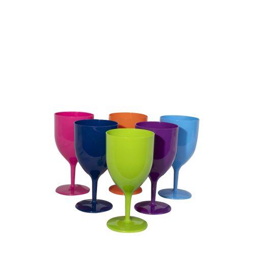 Wine Glass Assorted Colour 6Pc 300Ml | West Pack Lifestyle