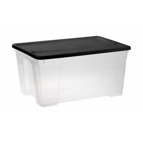 Clear Storage Box 45Lt Clear & Black Lid | West Pack Lifestyle