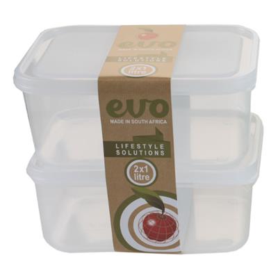 Lunchbox 1Lt Clear Lid 2Pc | West Pack Lifestyle