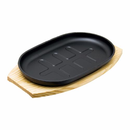 Cast Iron Steak Plate With Board 280Mm
