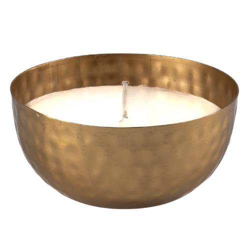 Candle In Hammered Bowl Gold 5Cm | West Pack Lifestyle