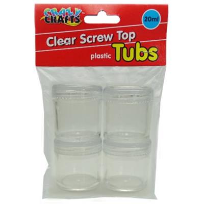 Clear Screw Top Plastic Tubs 20Ml 4Pc | West Pack Lifestyle