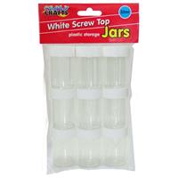 White Screw Top Plastic Storage Jars 22Ml 9Pc | West Pack Lifestyle