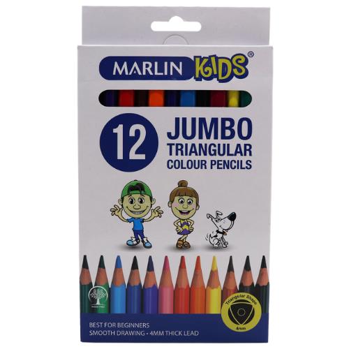 EC Jumbo Triangular Colouring Pencils - Pack of 12