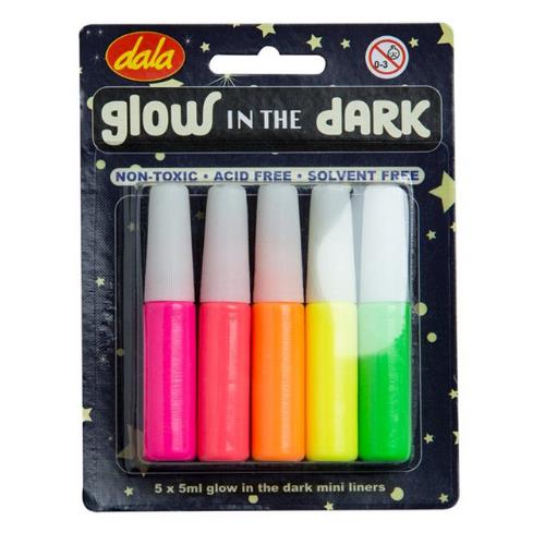 Glow In The Dark Pens Pack 5Ml X5 | West Pack Lifestyle